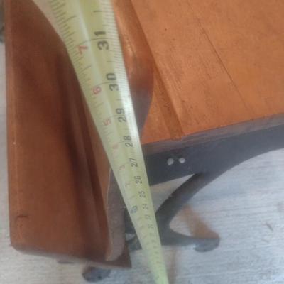 Vintage Wood and Cast Metal Students Desk