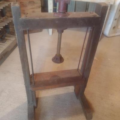 Vintage Wood Framed Fruit Press