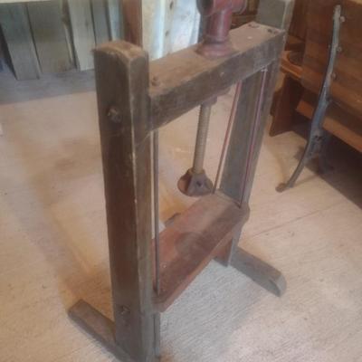 Vintage Wood Framed Fruit Press