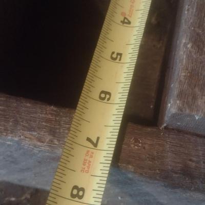 Primitive Three Compartment Wood Toolbox