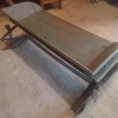 Vintage Buckboard Wagon Sitting Bench with Spring Mount