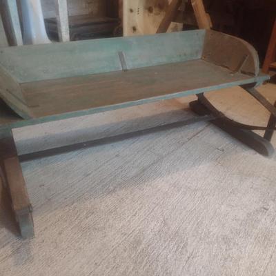 Vintage Buckboard Wagon Sitting Bench with Spring Mount