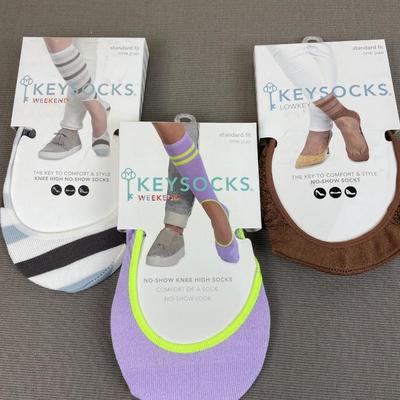 Keysocks No-Show Socks 3 pair Standard