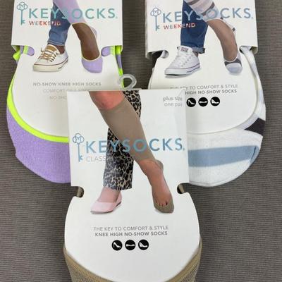 Keysocks No-Show Socks 3 Pair Plus Size