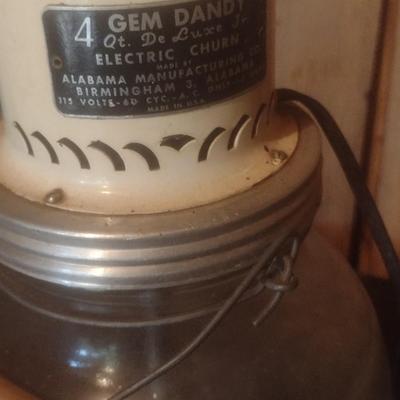 Vintage Alabama Manufacturing Gem Dandy Electric Churn Glass Jar with Electric Churn Motor Choice B