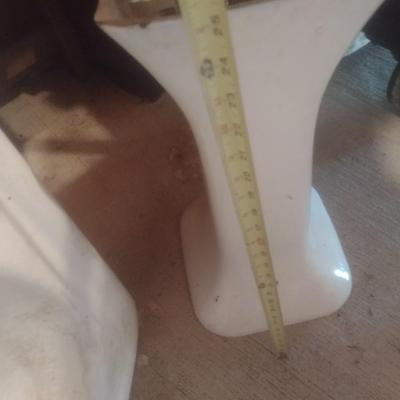 Vintage Cast Iron Single Basin Pedestal Sink Two Piece