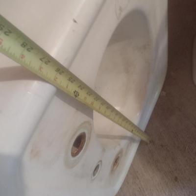 Vintage Cast Iron Single Basin Pedestal Sink Two Piece