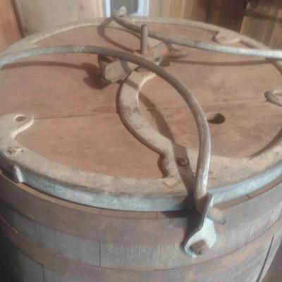 Antique Large Capacity Wood Slat Churn Barrell No Stand