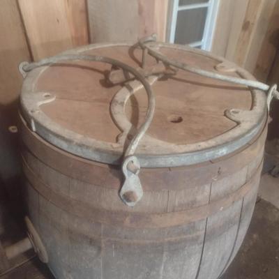 Antique Large Capacity Wood Slat Churn Barrell No Stand