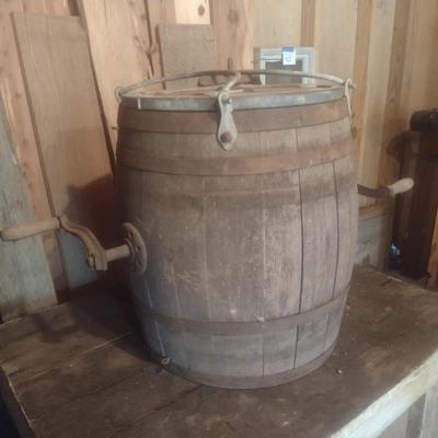 Antique Large Capacity Wood Slat Churn Barrell No Stand