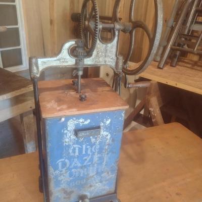 Antique Metal Bin Hand Crank Dazey Butter Churn