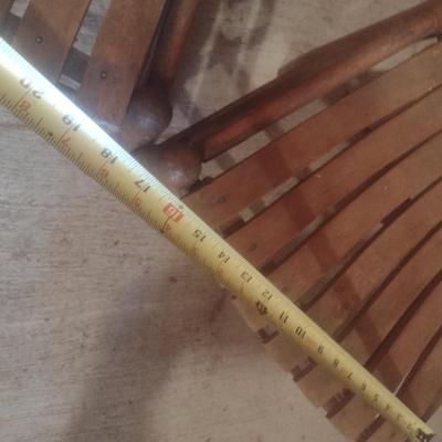 Set of Four Vintage Shaker Style Wood Slat and Rush Seat Sitting Chairs