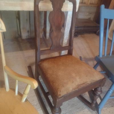 Set of Three Vintage Rocking Chairs Various Era Designs