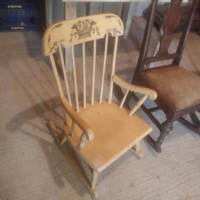 Set of Three Vintage Rocking Chairs Various Era Designs