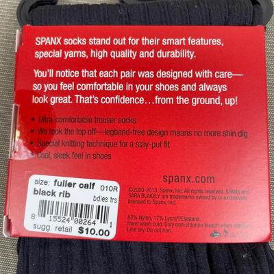 Spanx Trouser Socks Black Fuller Calf size