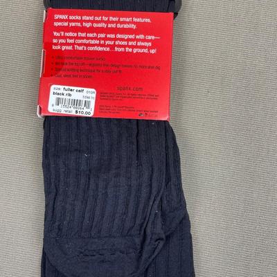 Spanx Trouser Socks Black Fuller Calf size