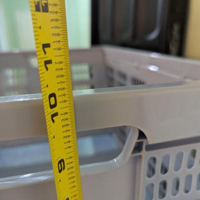 3 Brown & 2 Gray Storage Bins (PB)