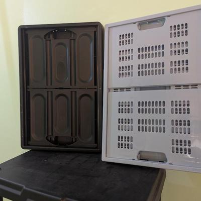 3 Brown & 2 Gray Storage Bins (PB)