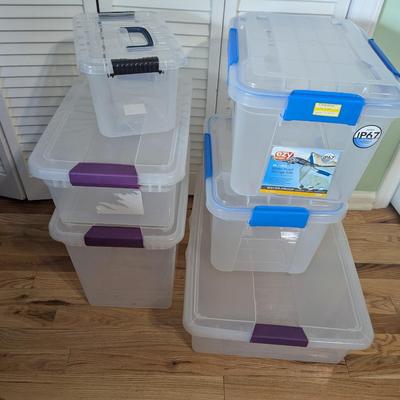 6 - Clear Storage Bins With Lids (PB)
