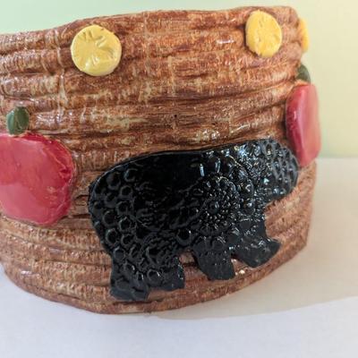Black Bear & Apple Design Honey Container #1 (K)