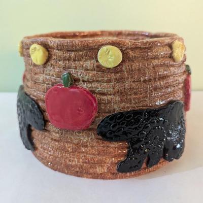 Black Bear & Apple Design Honey Container #1 (K)