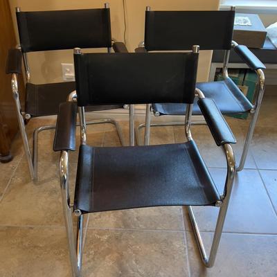 Sale Photo Thumbnail #30: Three chairs in very good condition, possibly a European Import. 