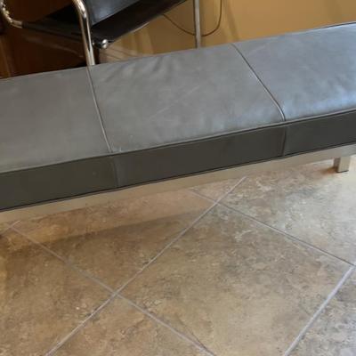 Sale Photo Thumbnail #43: Good Condition MCM Design Measures: 16 X 46 X 19 Brush Stainless Leg. 