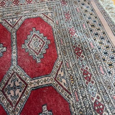 Sale Photo Thumbnail #91: Probably from Pakistan Measures 48 X 68  Good Condition. No Visible Damage or Flaws. Wool on Cotton Welp! 