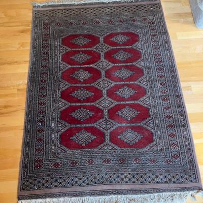 Sale Photo Thumbnail #89: Probably from Pakistan Measures 48 X 68  Good Condition. No Visible Damage or Flaws. Wool on Cotton Welp! 