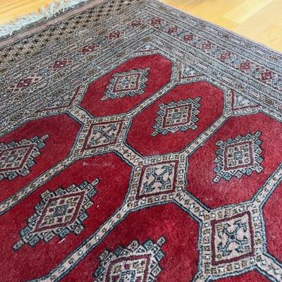 Sale Photo Thumbnail #92: Probably from Pakistan Measures 48 X 68  Good Condition. No Visible Damage or Flaws. Wool on Cotton Welp! 