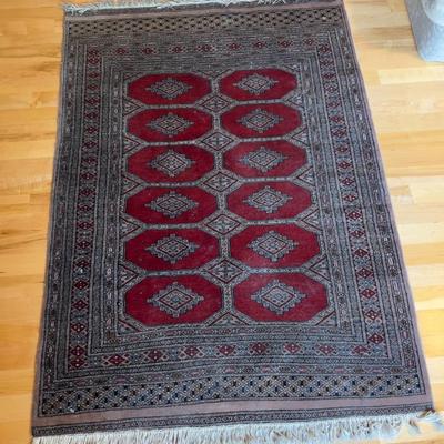 Sale Photo Thumbnail #88: Probably from Pakistan Measures 48 X 68  Good Condition. No Visible Damage or Flaws. Wool on Cotton Welp! 