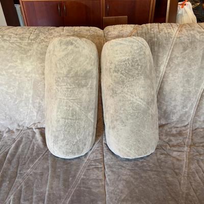 Sale Photo Thumbnail #101: All Pieces Measure 34"  Possibly European. Vellore Material Measures:    Good Condition. No Visible Damage. Please Bring Help! 4 Sections. 1 Corner, 2 arm rest Pillows and 3 section pieces. 