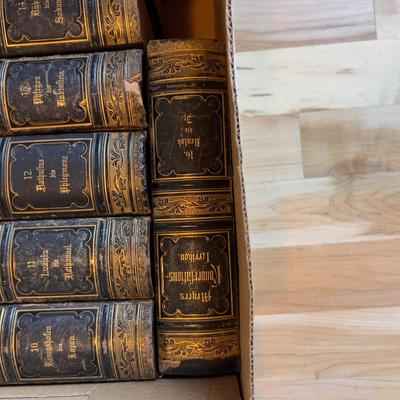Sale Photo Thumbnail #115: Very Cool Leather Binding. Excellent Condition for their age. Large Books! Published in 1890 