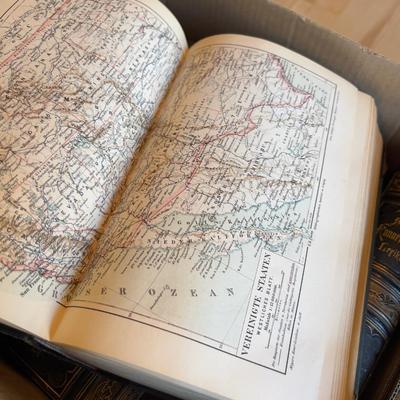 Sale Photo Thumbnail #121: Very Cool Leather Binding. Excellent Condition for their age. Large Books! Published in 1890 