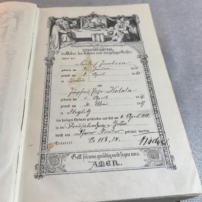 Sale Photo Thumbnail #292: Antique Dated 1885 Leather Bound. German Language