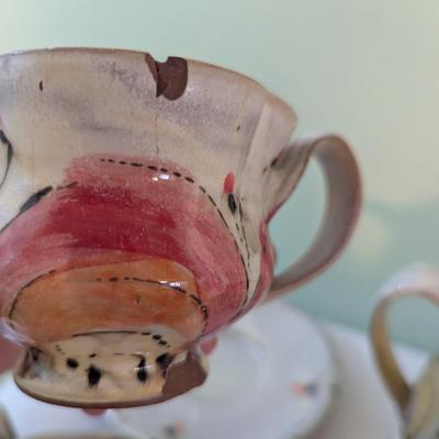 North Carolina Pincu Pottery Watercolor Signed Elise Willa Pincu Delfield (K)