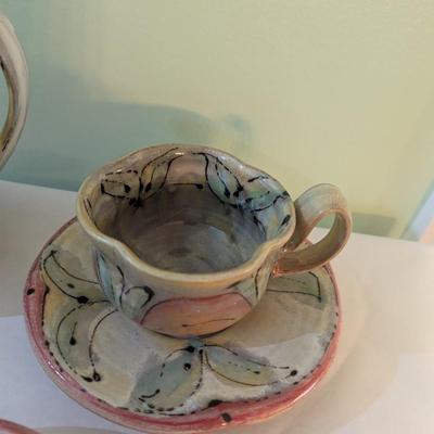 North Carolina Pincu Pottery Watercolor Signed Elise Willa Pincu Delfield (K)