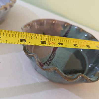 Locally Made Salvaterra Pottery Ruffled Pie Dishes (K)