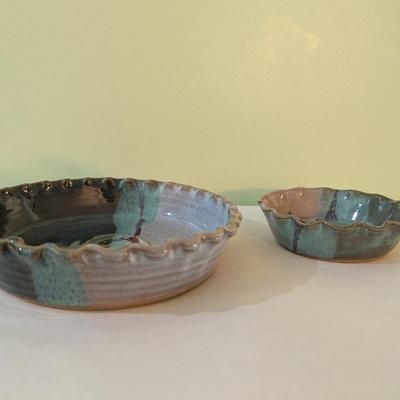 Locally Made Salvaterra Pottery Ruffled Pie Dishes (K)