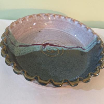 Locally Made Salvaterra Pottery Ruffled Pie Dishes (K)