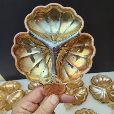 lot of Vintage Depression Glassware Jeannette Marigold, Iris ,Iridescent