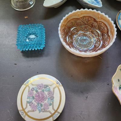 Lot of Collectables Glass China Mini Tea Set w Note of Ownership