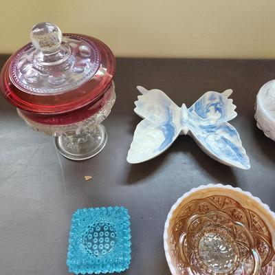 Lot of Collectables Glass China Mini Tea Set w Note of Ownership