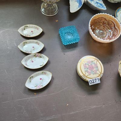 Lot of Collectables Glass China Mini Tea Set w Note of Ownership
