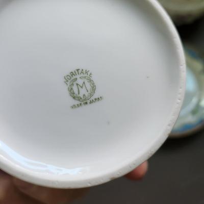 Lot of Collectables Glass China Mini Tea Set w Note of Ownership
