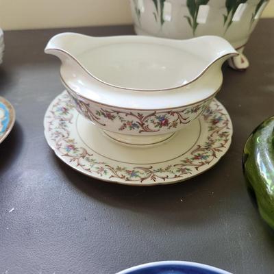 Lot of Collectables Glass China Mini Tea Set w Note of Ownership