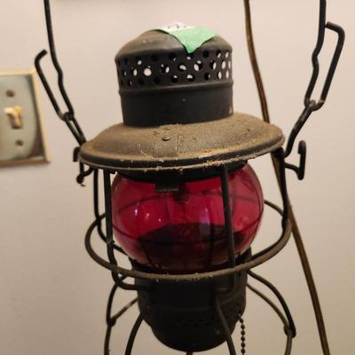 Converted Adlake Kero Oil Lamp w Flicker Flame Bulb