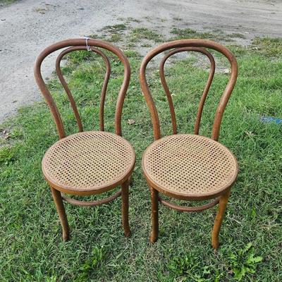 Lot of 2 Antique Bistro/Cafe/Ice Cream Chairs