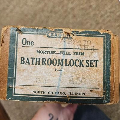 Vintage Mid Century Bathroom Door Knob in Box