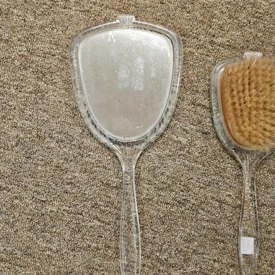 Lot of Antique Bruch and Mirror